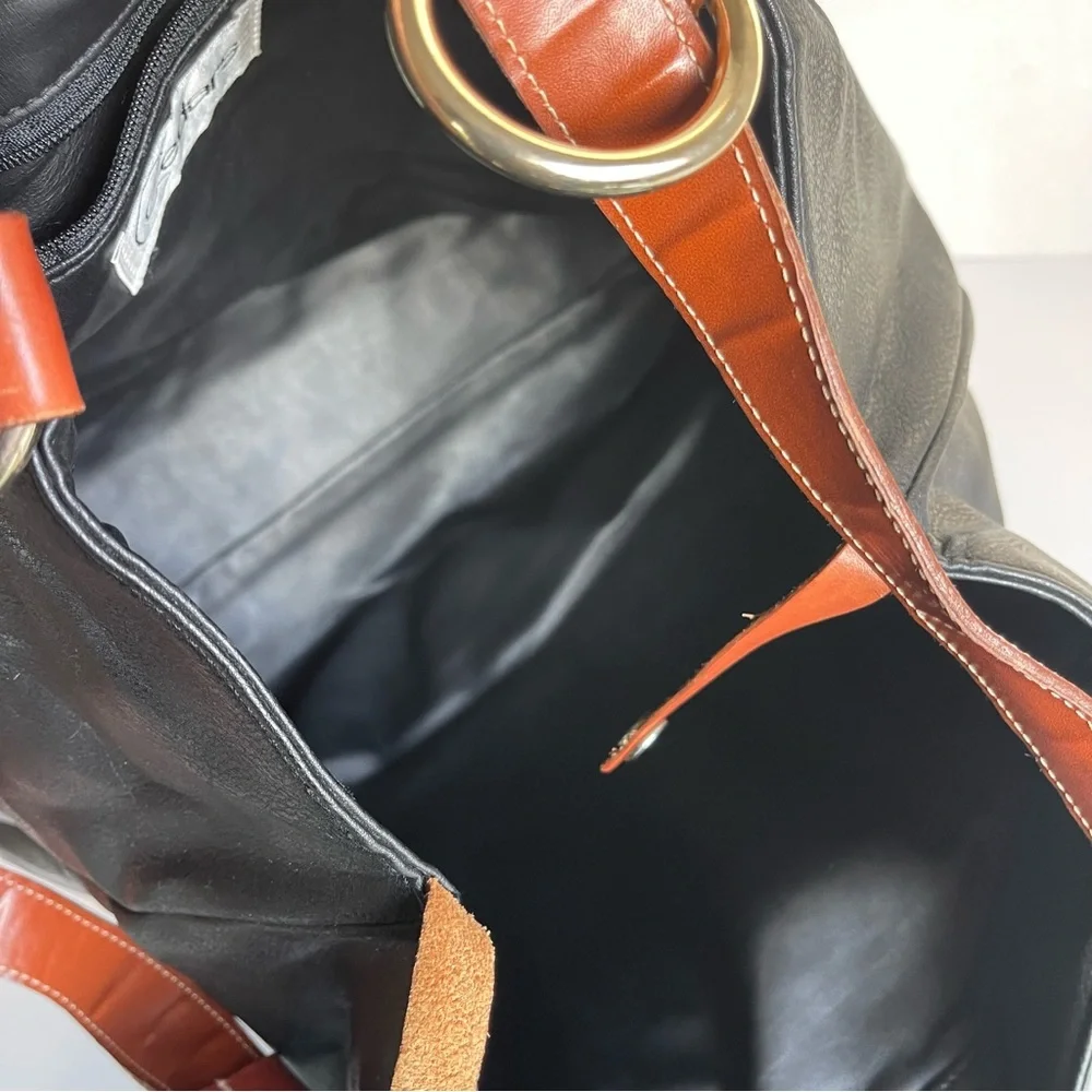 CEDARS Shoulder Tote Bag Purse Black/Brown Lined In Leather European Designer. - Picture 13 of 15